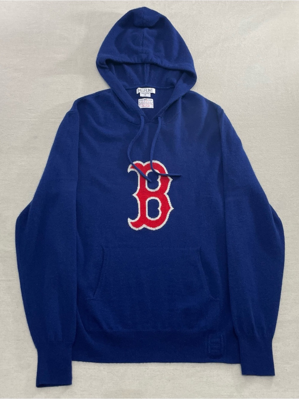 Hillflint 100% Cashmere Boston Red Sox Old English B Hoodie Sweater Medium